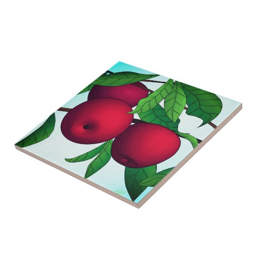 "Äpfel auf einer Zweigniederlassung" Fliese (Seite)