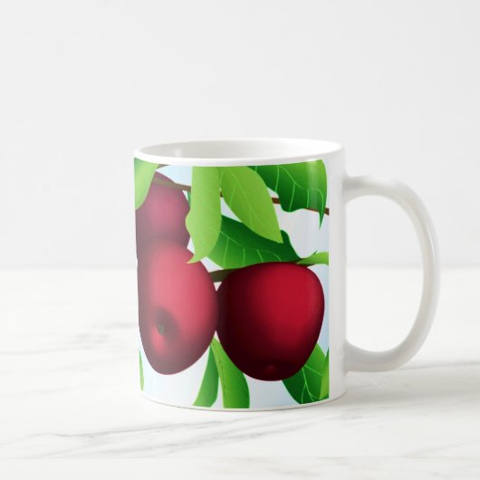 "Äpfel auf einer Zweigniederlassung" Kaffeetasse (Rechts)