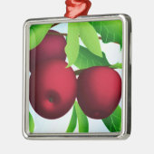 "Äpfel auf einer Zweigniederlassung" Silbernes Ornament (Links)