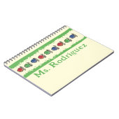 Äpfel auf Yellow Teacher Gift Notebook Notizblock (Linke Seite)