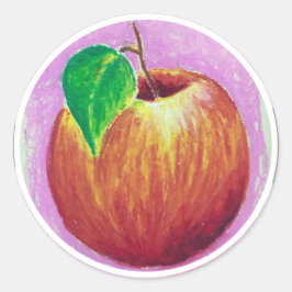 Apfel-Aufkleber 1 Runder Aufkleber