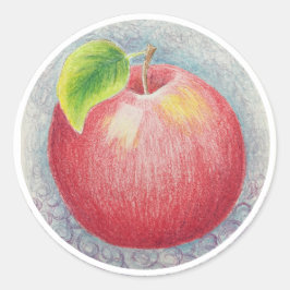 Apfel-Aufkleber 2 Runder Aufkleber