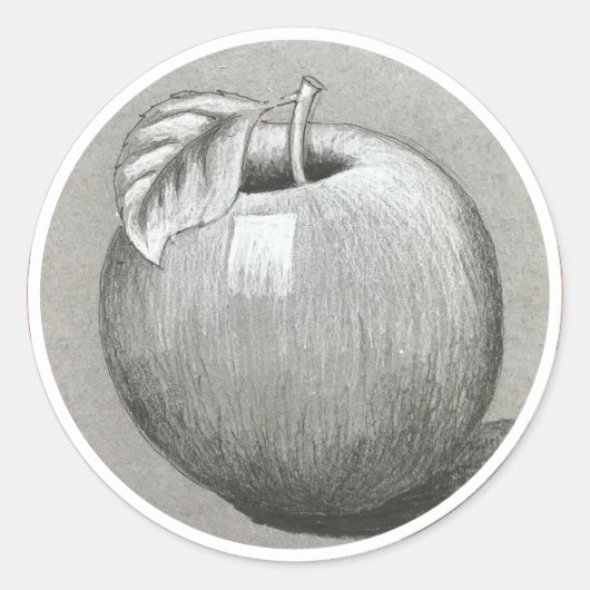 Apfel-Aufkleber 4 Runder Aufkleber (Vorderseite)