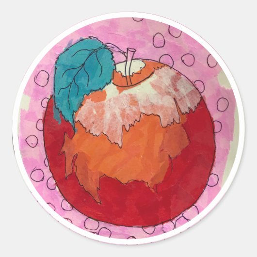 Apfel-Aufkleber 7 Runder Aufkleber (Vorderseite)