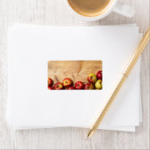 Äpfel aus Holz Adressaufkleber (Insitu)