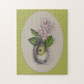 Apfel aus meinem Auge Surreal zeichnend Kunst Grün Puzzle (Vertikal)