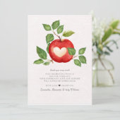 Apfel aus unserem Augenfall ernten rustikale Babyd Dankeskarte (Stehend Vorderseite)