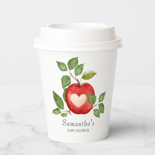 Apfel aus unserem Augenfall ernten rustikale Babyd Pappbecher (Rückseite)