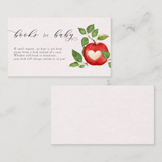 Apfel aus unserem Augenfall Rustikale Bücher für B Begleitkarte (Vorne/Hinten)