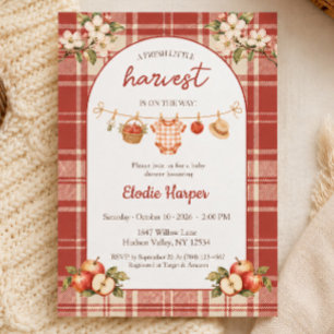 Apfel-Baby-Party Floral Frische Ernte Rustikal Einladung