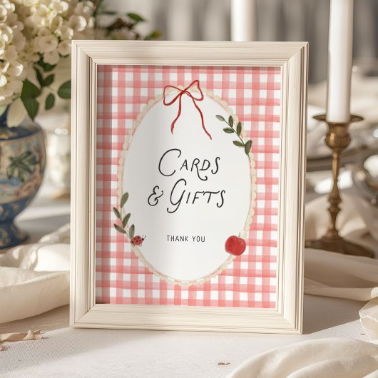 Apfel-Baby-Shower-Karten und Geschenke Poster
