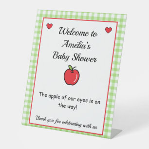 Apfel-Baby-Shower-Podiumsschild Sockelschild
