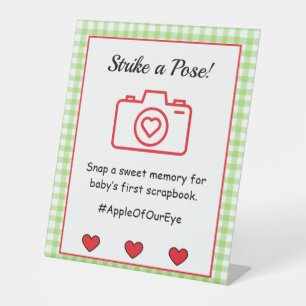 Apfel-Baby-Shower-Podiumsschild Sockelschild
