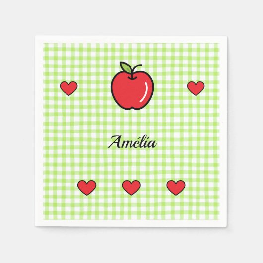 Apfel-Baby-Shower-Servietten – „Süßes kleines Wese Serviette (Vorderseite)