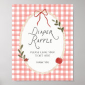 Apfel-Baby-Shower-Windel-Raffel Poster (Vorne)