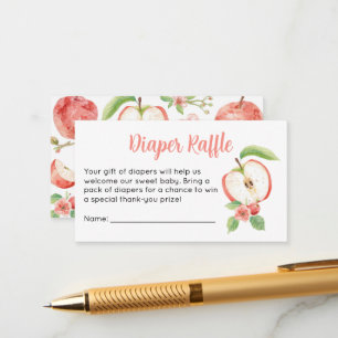 Apfel-Baby-Shower-Windel-Raffle-Ticket Begleitkarte