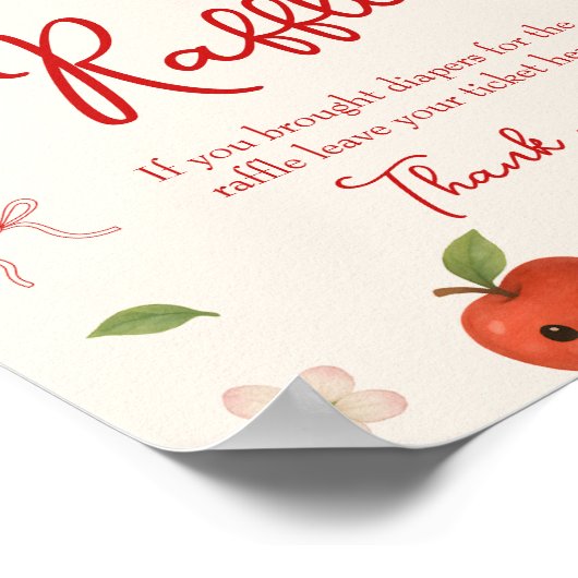 Apfel-Babydusche-Windelwindeln Poster (Ecke)