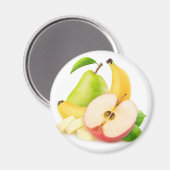 Apfel, Bananen und Birnen Magnet (Vorderseite/Rückseite)