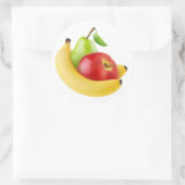 Apfel, Bananen und Birnen Runder Aufkleber (Tasche)