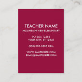 Apfel Behielt Ruhe und lehrt Visitenkarte (Rückseite)