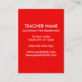 Apfel Behielt Ruhe und lehrt Visitenkarte (Rückseite)