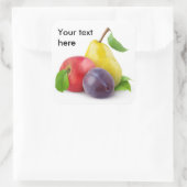 Apfel, Birne und Pflaume Quadratischer Aufkleber (Tasche)