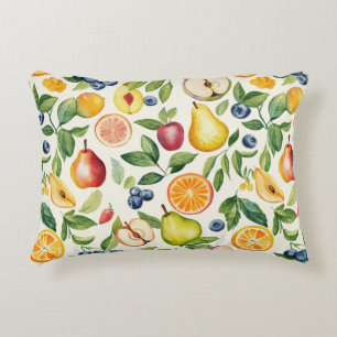 Äpfel Birnen Blaubeeren Orangen Früchte Dekokissen