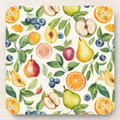 Äpfel Birnen Blaubeeren Orangen Früchte Getränkeuntersetzer (Vorderseite)