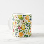 Äpfel Birnen Blaubeeren Orangen Früchte Kaffeetasse (Vorderseite Links)