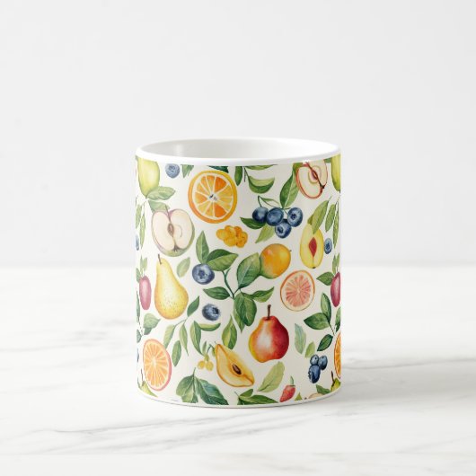 Äpfel Birnen Blaubeeren Orangen Früchte Kaffeetasse (Mittel)