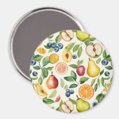 Äpfel Birnen Blaubeeren Orangen Früchte Magnet (Vorderseite/Rückseite)
