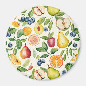 Äpfel Birnen Blaubeeren Orangen Früchte Magnet (Vorne)