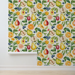 Äpfel Birnen Blaubeeren Orangen Früchte Tapete