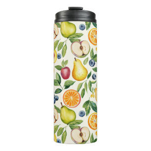 Äpfel Birnen Blaubeeren Orangen Früchte Thermosbecher