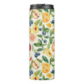 Äpfel Birnen Blaubeeren Orangen Früchte Thermosbecher (Rückseite)