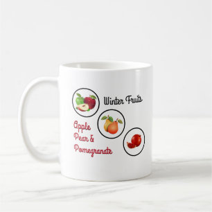 Apfel-, Birnen- und Granatapfel-Kunstwerk Kaffeetasse