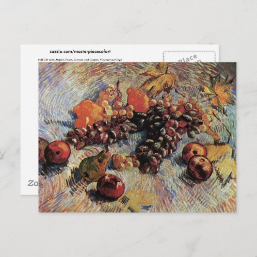 Äpfel Birnen Zitronen & Trauben Van Gogh Kunstkuns Postkarte (Vorne/Hinten)