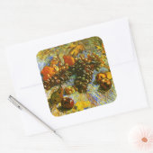 Äpfel Birnen Zitronen & Trauben Van Gogh Kunstkuns Quadratischer Aufkleber (Umschlag)
