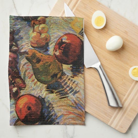 Äpfel, Birnen, Zitronen, Trauben von Vincent van G Geschirrtuch (Viertel Falte)