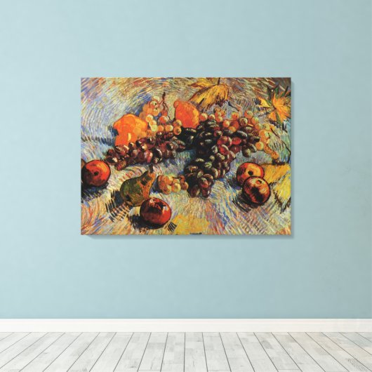 Äpfel, Birnen, Zitronen, Trauben von Vincent van G Leinwanddruck (Insitu (Holzboden))