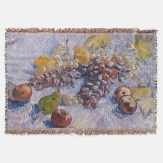 Äpfel, Birnen, Zitronen und Trauben | Vintage Artw Decke (Vorderseite)