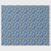 Äpfel Blätter, blauer Hintergrund, nahtloses Muste Geschenkpapier (Flach)