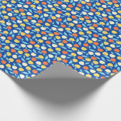 Äpfel Blätter, blauer Hintergrund, nahtloses Muste Geschenkpapier (Ecke)