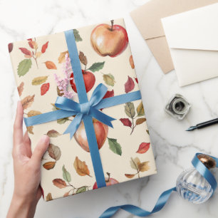 Äpfel & Blätter Einweihungsparty Geschenkpapier