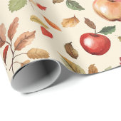 Äpfel & Blätter Einweihungsparty Geschenkpapier (Rolleneckpunkt)