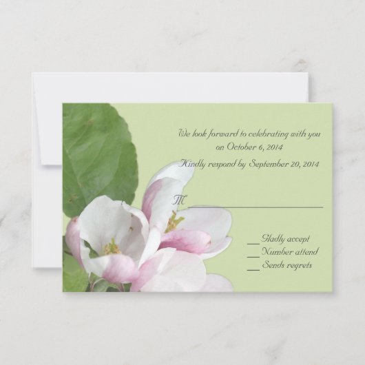 Apfel-Blume-RSVP-Karte Einladung (Vorderseite)