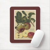 Apfel-botanische Vintage deutsche Illustration Mousepad (Mit Mouse)