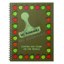 Äpfel Briefmarke Lehrergeschenk Notizblock