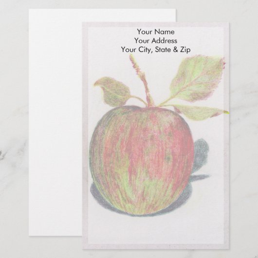 Apfel Briefpapier (Vorne/Hinten)
