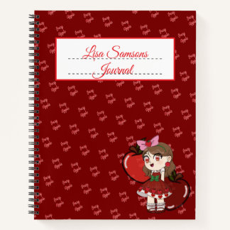 Apfel Chibi Design Journal Spiralblock Notizblock